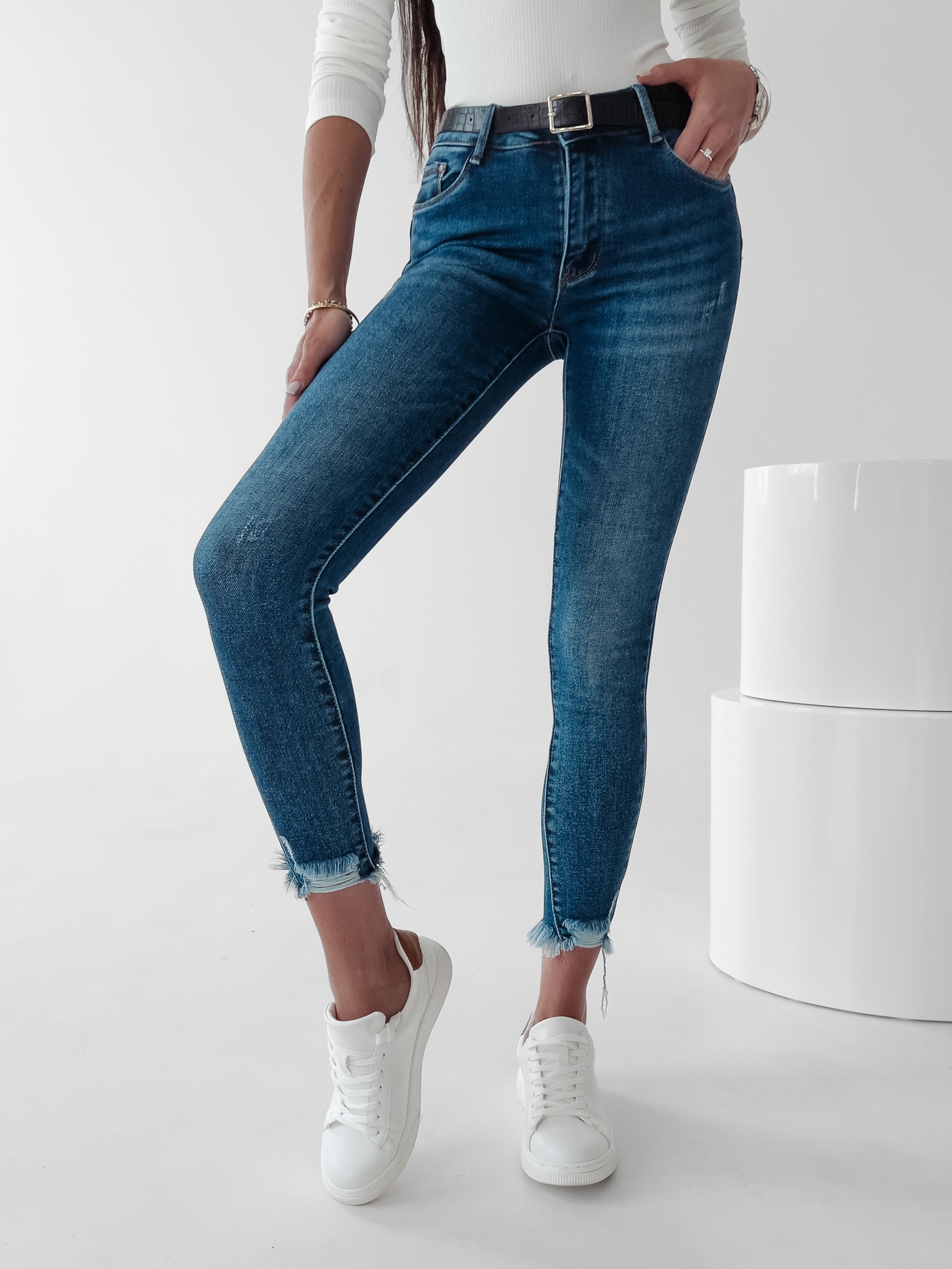 Spodnie klasyczne jeansowe Corny Ola Voga niebieskie