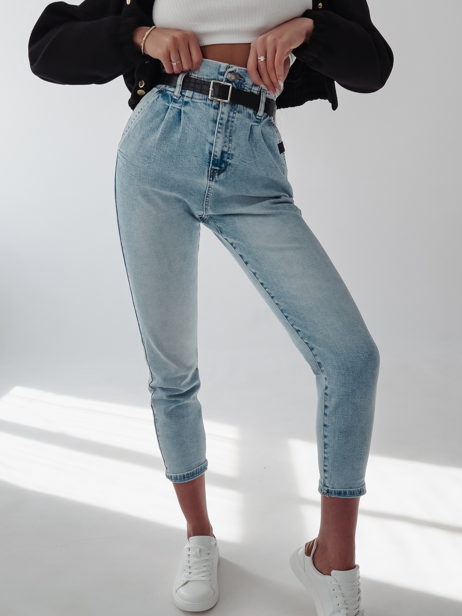 Spodnie jeansowe Paper bag Lerta Ola Voga niebieskie Spodnie jeansowe Paper bag Lerta Ola Voga niebieskie