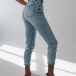 Spodnie jeansowe Paper bag Lerta Ola Voga niebieskie