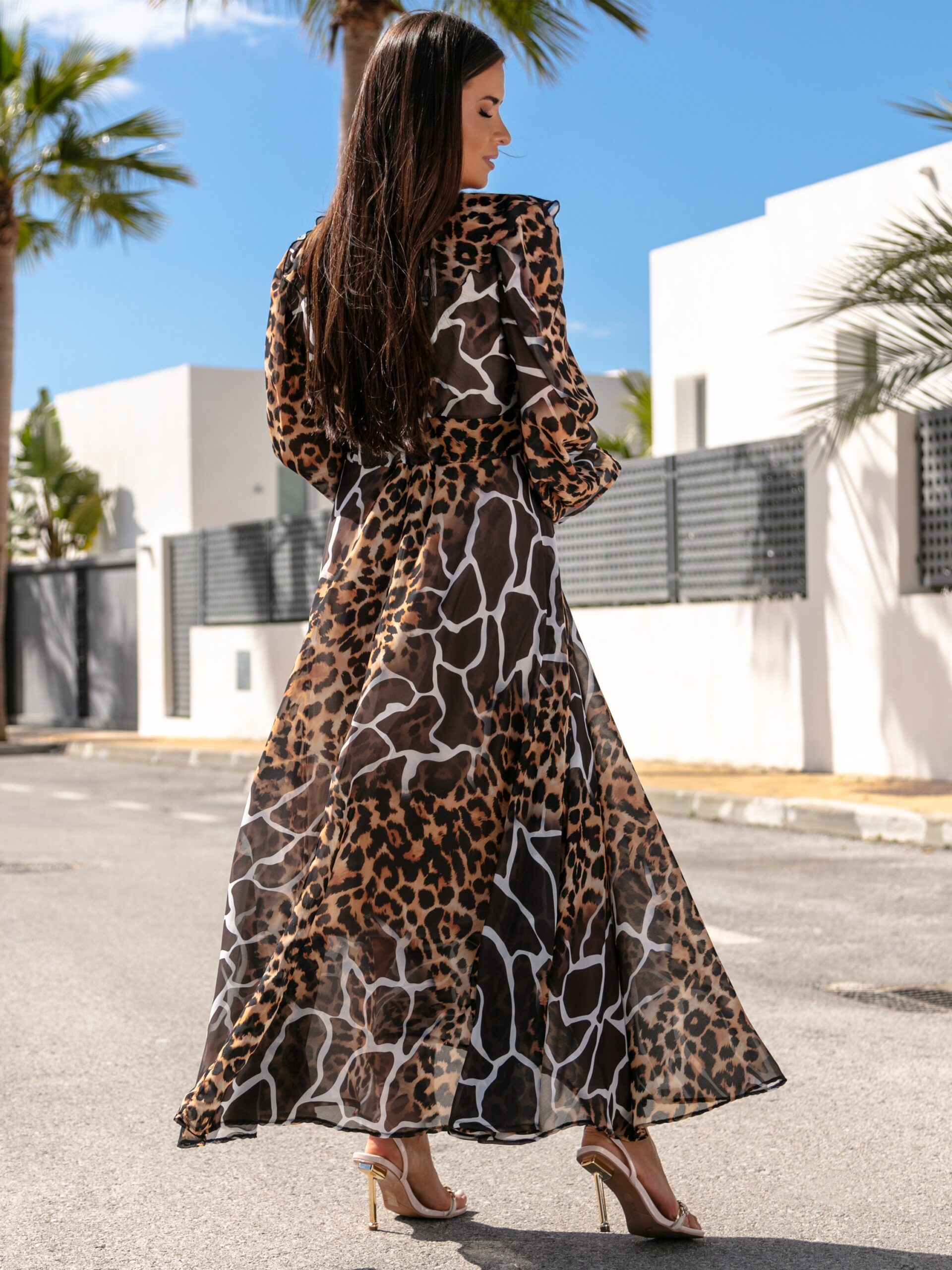 Sukienka maxi NB Safri panterka