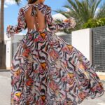 Sukienka maxi NB Zambizi kolorowa zebra