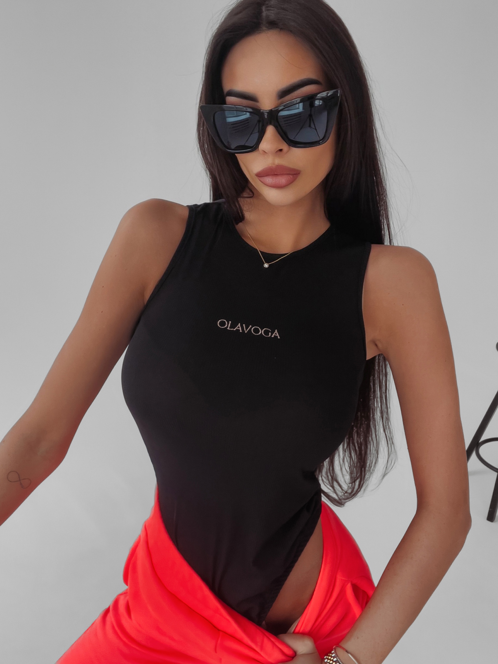 Body bez rękawów Bibi Ola Voga czarne Body bez rękawów Bibi Ola Voga czarne