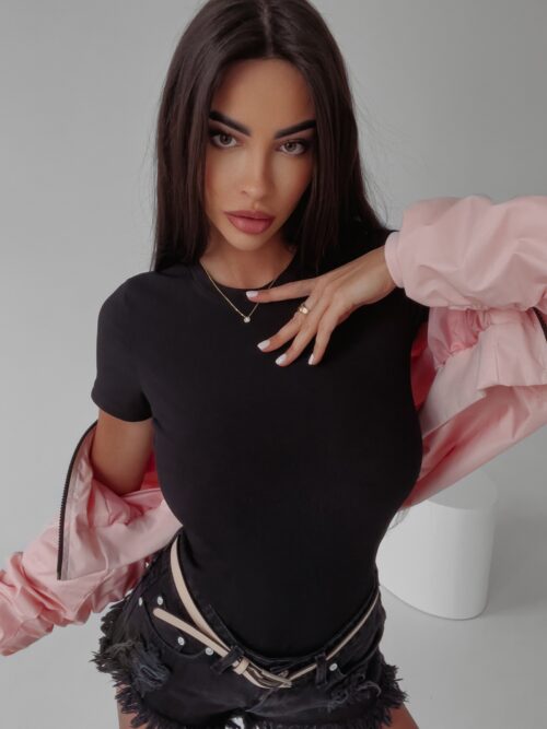 Bluzka klasyczna t-shirt basic Eter Ola Voga czarny