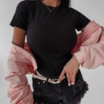 Bluzka klasyczna t-shirt basic Eter Ola Voga czarny