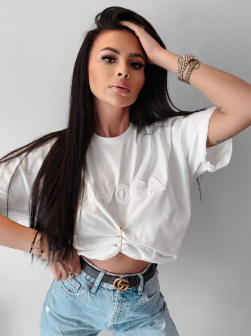 T-shirt klasyczny Kayla Ola Voga ecru