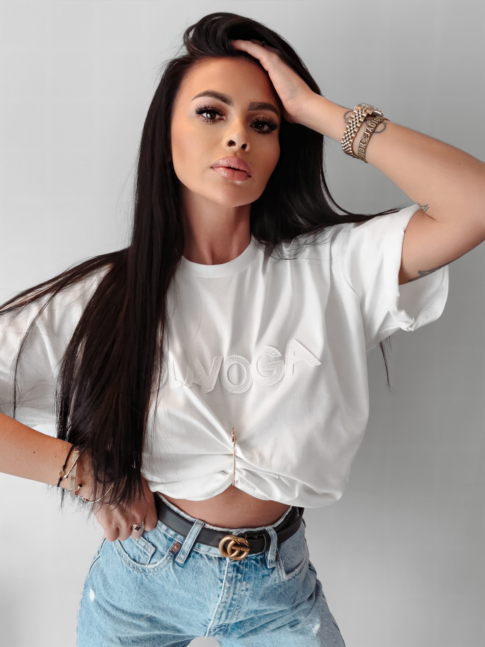 T-shirt klasyczny Kayla Ola Voga ecru