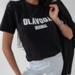 T-shirt z wycięciami Jo Ola Voga czarny