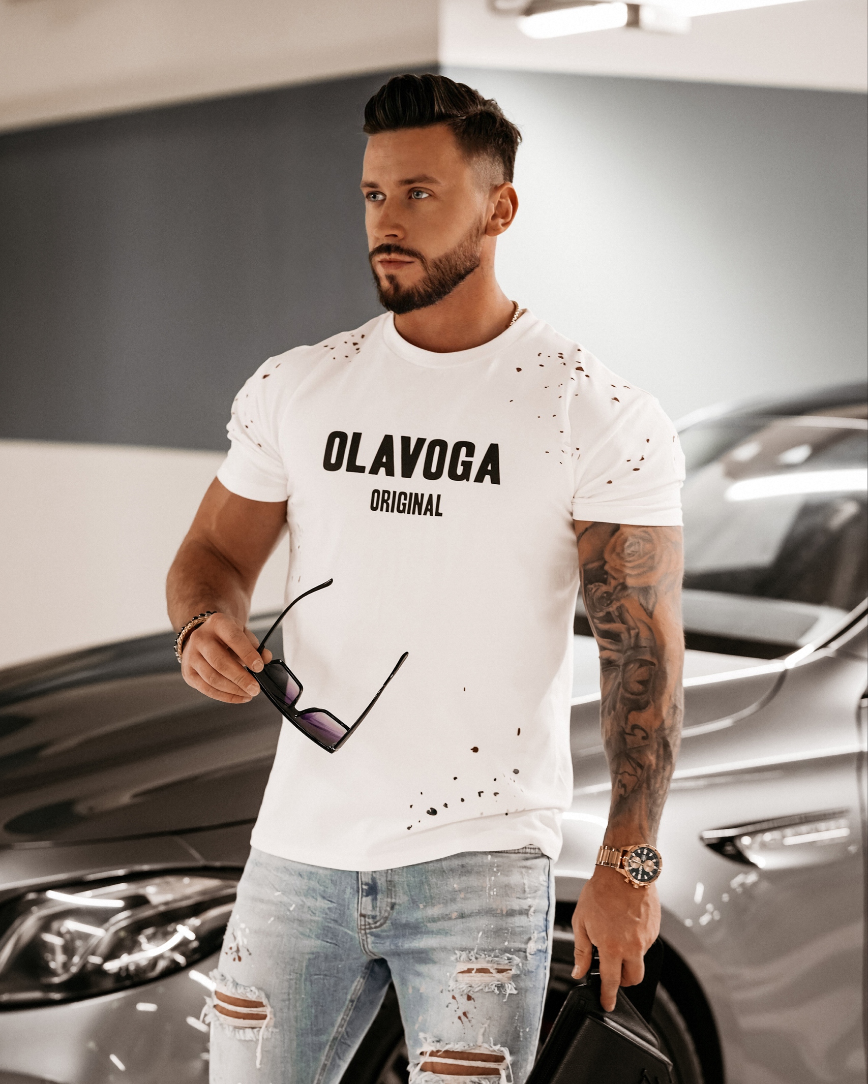 T-shirt męski Logan Ola Voga ecru