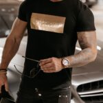 T-shirt męski logowany Martin Ola Voga czarny