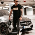 T-shirt męski logowany Martin Ola Voga czarny