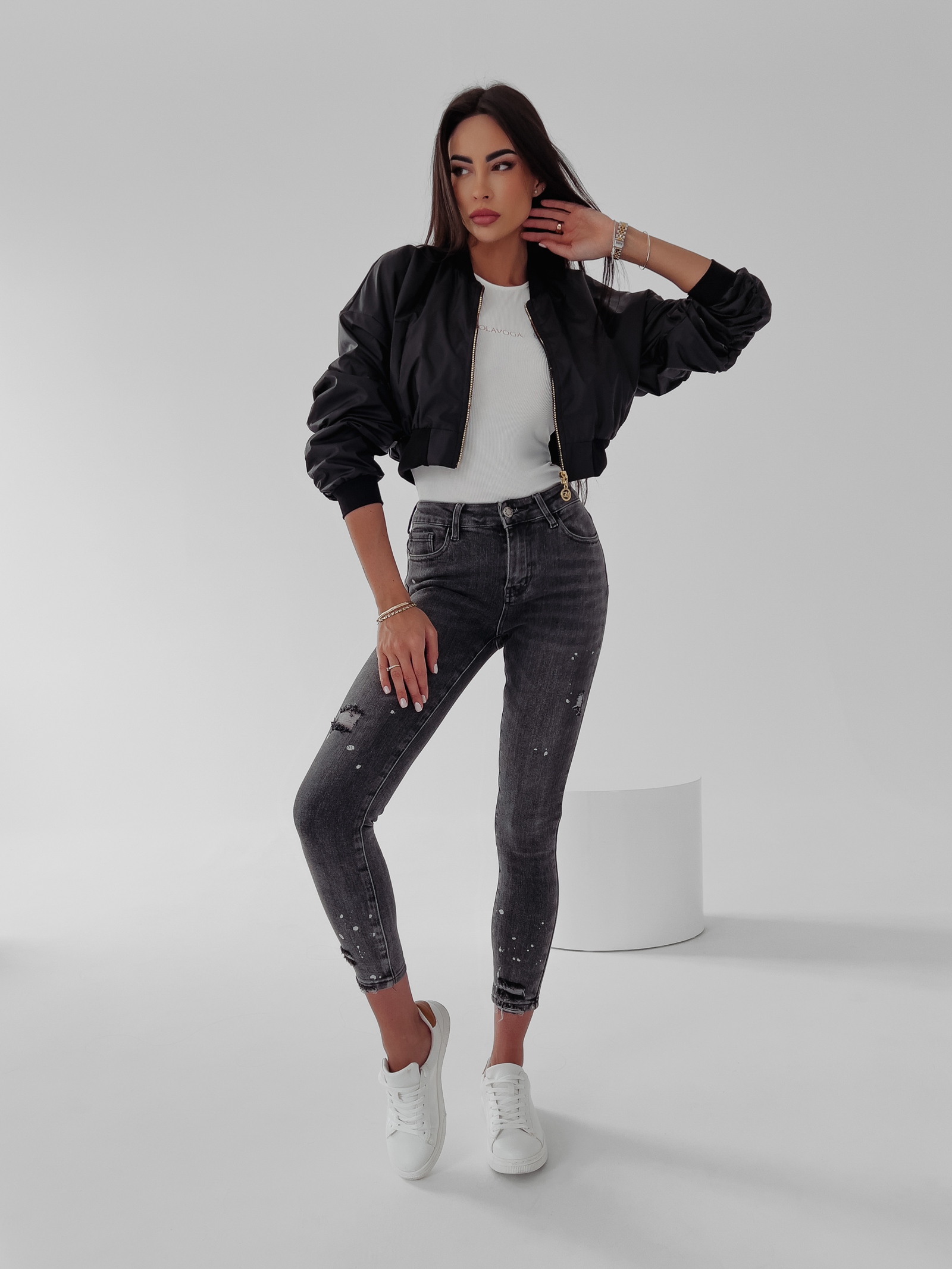 Spodnie jeansowe Alpis 259 Ola Voga czarne