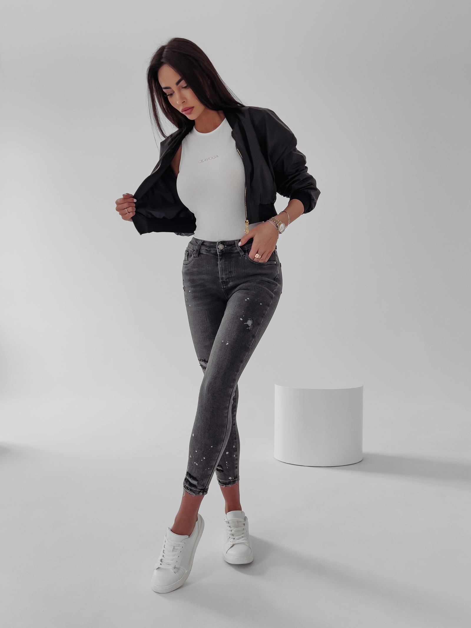 Spodnie jeansowe Alpis 259 Ola Voga czarne