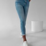Spodnie slim fit Opal 252 Ola Voga niebieskie