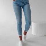 Spodnie slim fit Opal 252 Ola Voga niebieskie