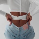 Spodnie slim fit Opal 252 Ola Voga niebieskie