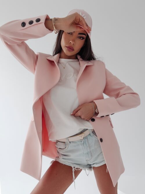 Marynarka taliowana Lara Ola Voga pudrowa