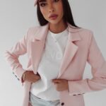 Marynarka taliowana Lara Ola Voga pudrowa