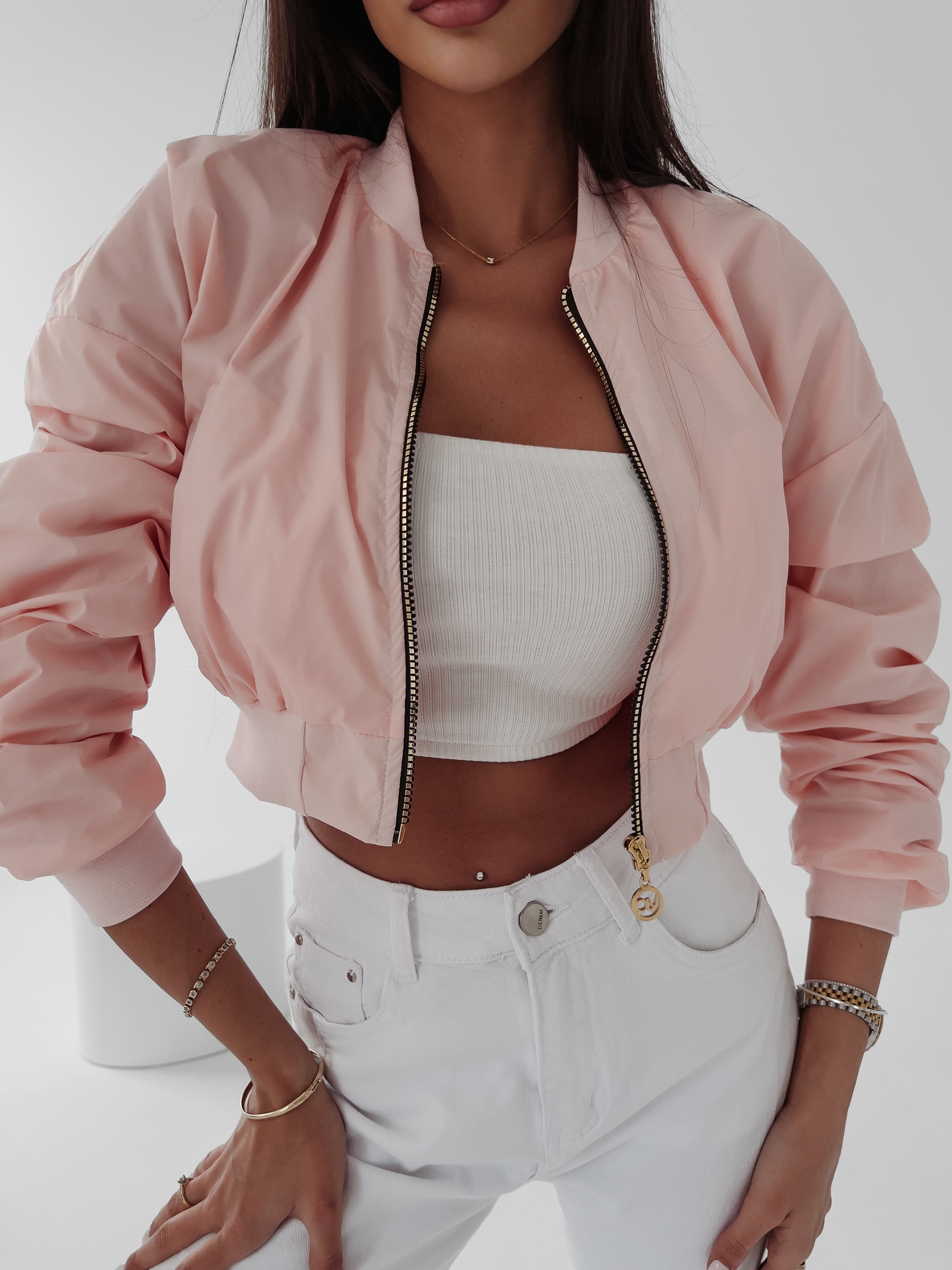 Kurtka przejściowa Candy Ola Voga pudrowa Kurtka przejściowa Candy Ola Voga pudrowa