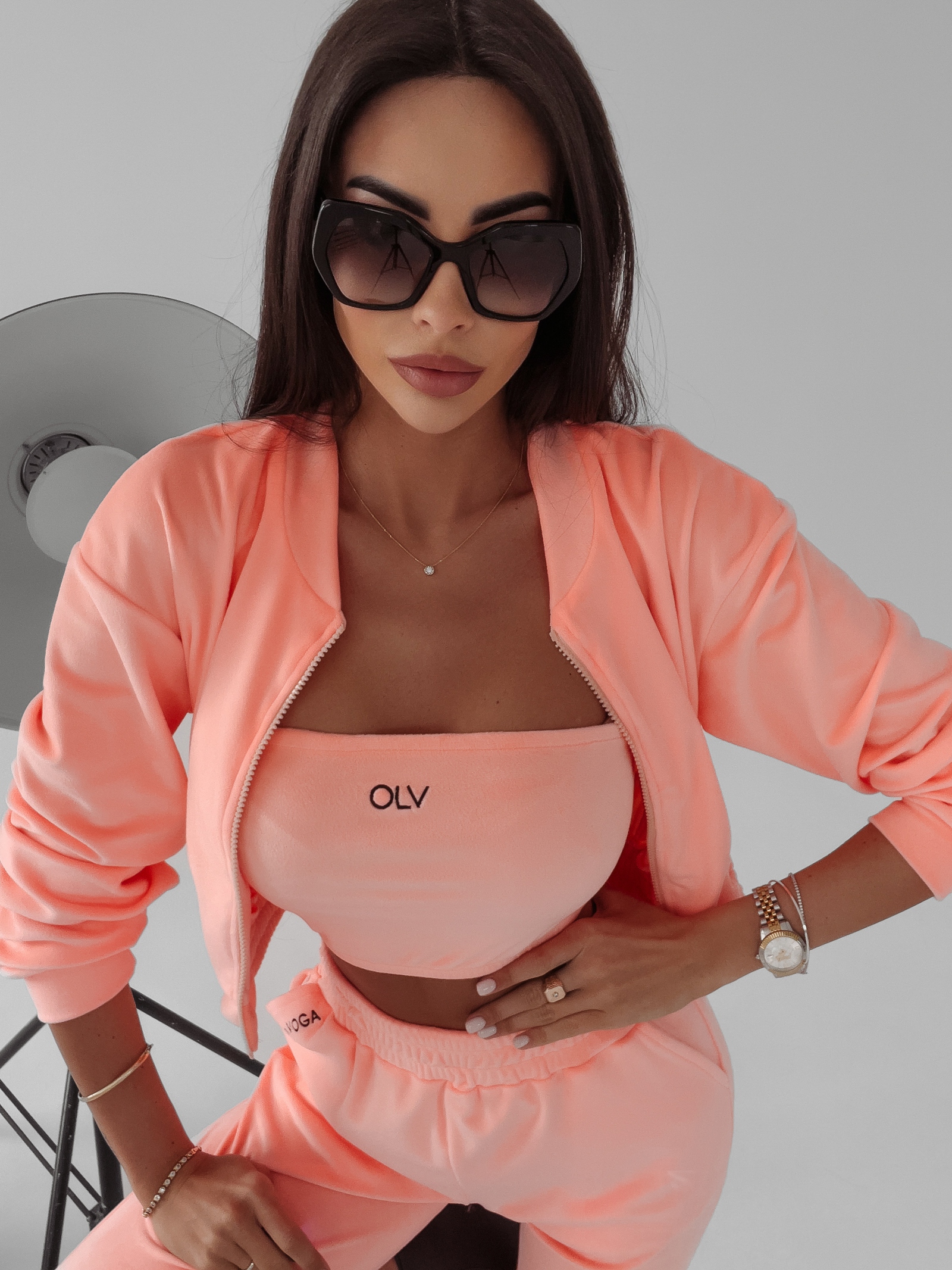 Komplet trzyczęściowy Hestia Ola Voga łososiowy