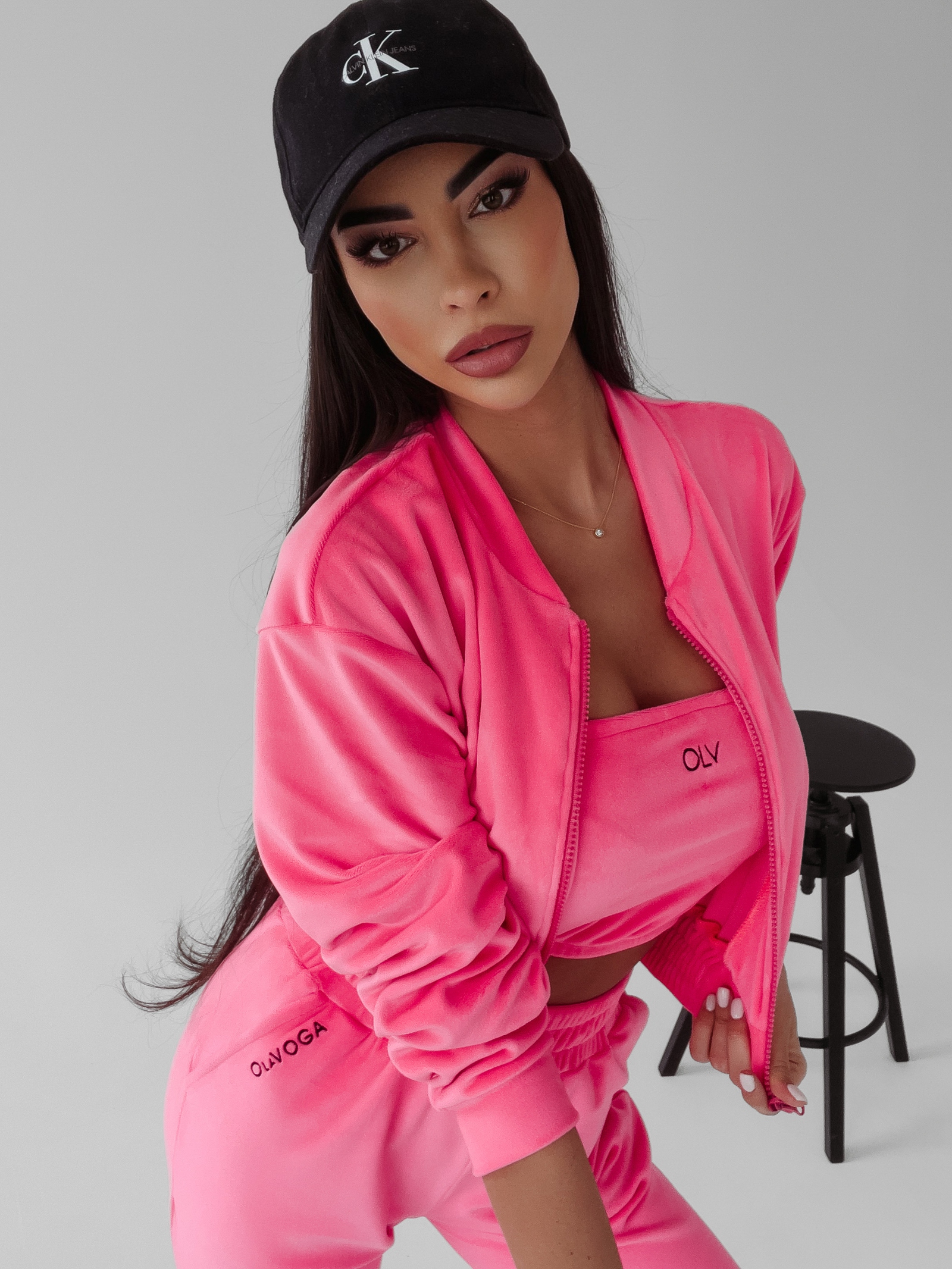 Komplet trzyczęściowy Hestia Ola Voga neon róż