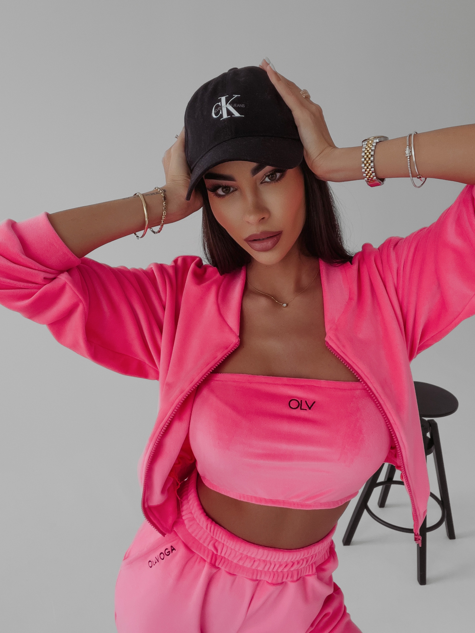 Komplet trzyczęściowy Hestia Ola Voga neon róż