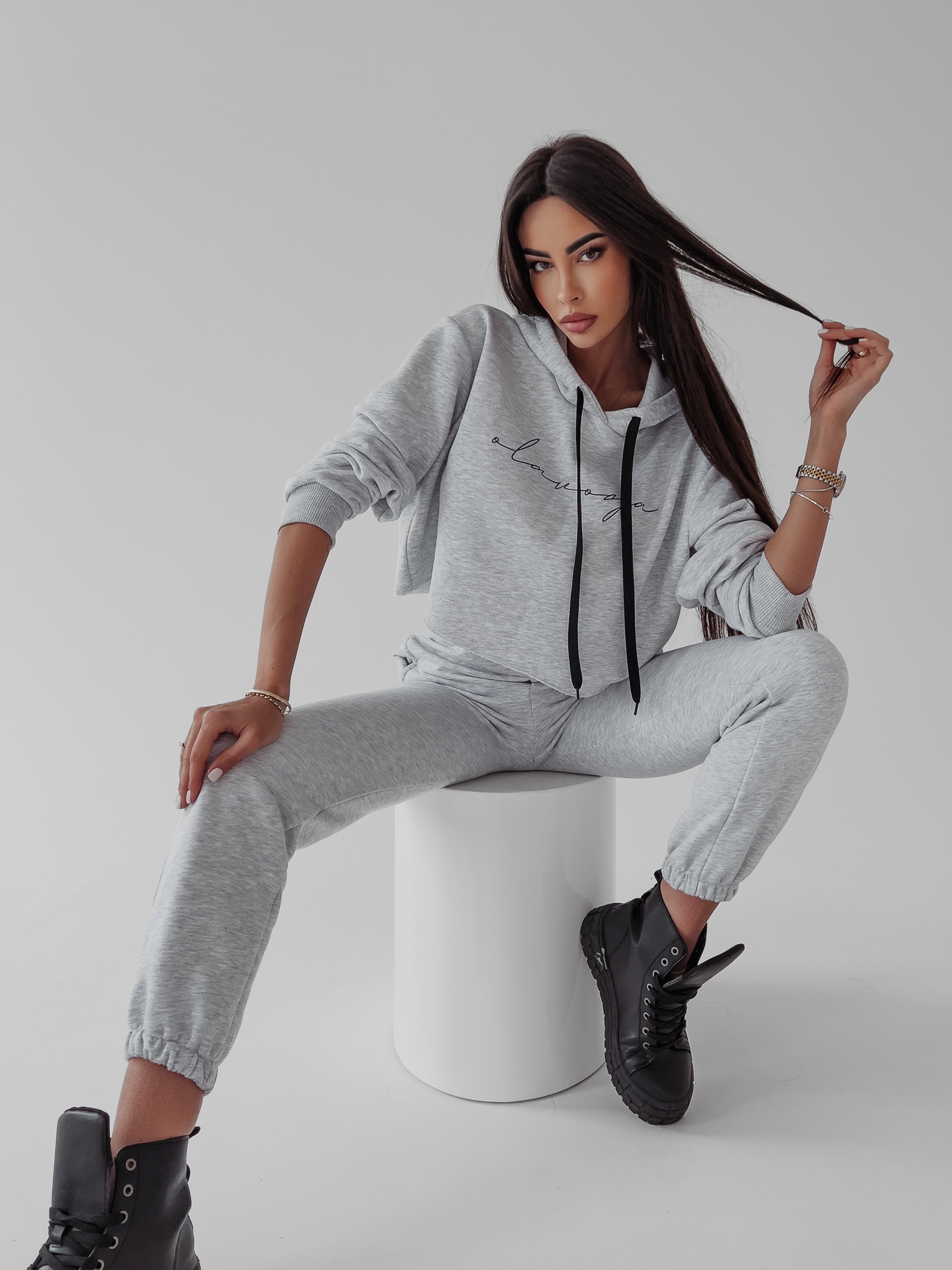 Komplet sportowy damski Nina Ola Voga szary