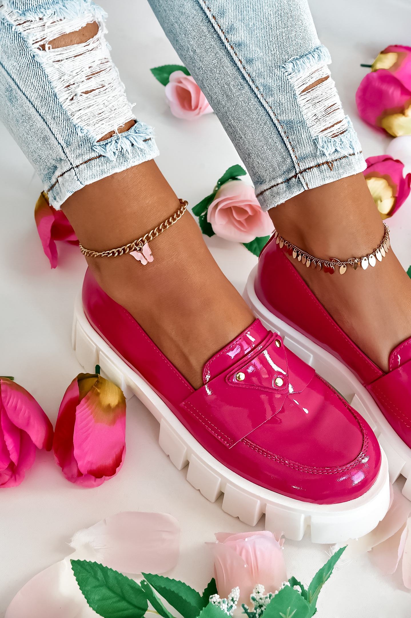 Mokasyny na platformie Elisa fuksja