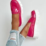 Mokasyny na platformie Elisa fuksja