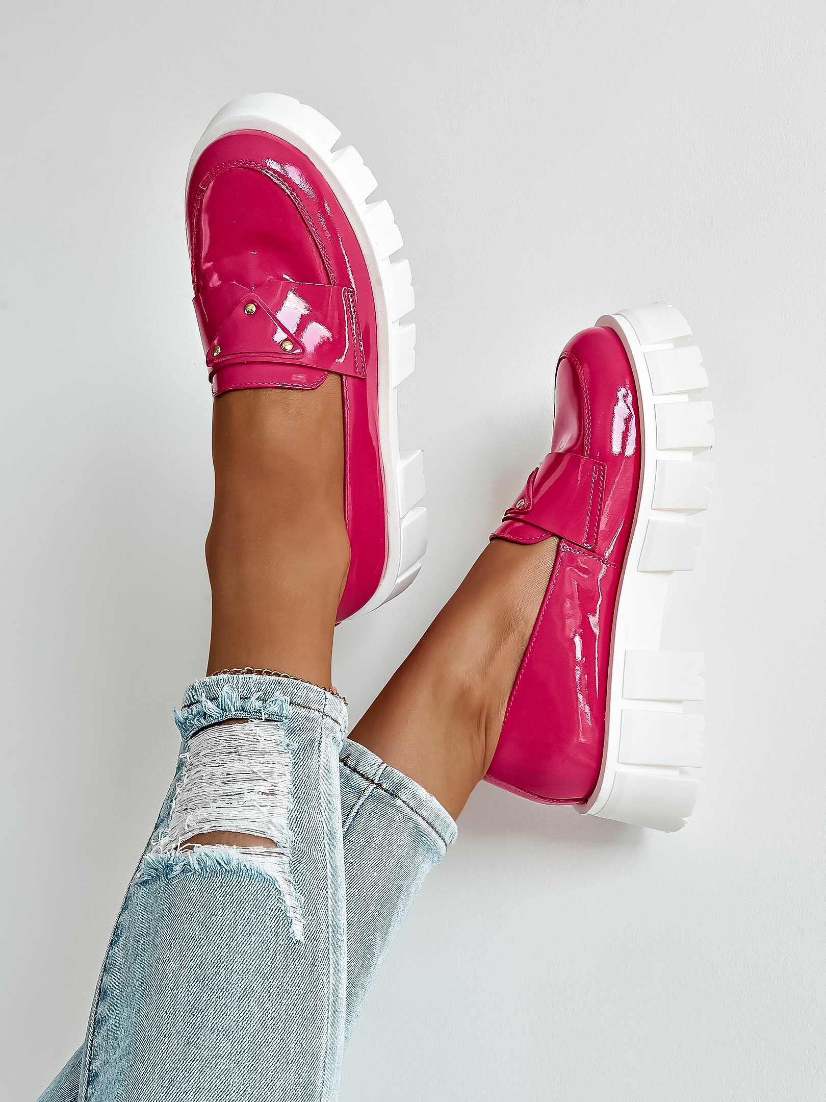 Mokasyny na platformie Elisa fuksja