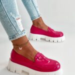 Mokasyny na platformie Elisa fuksja