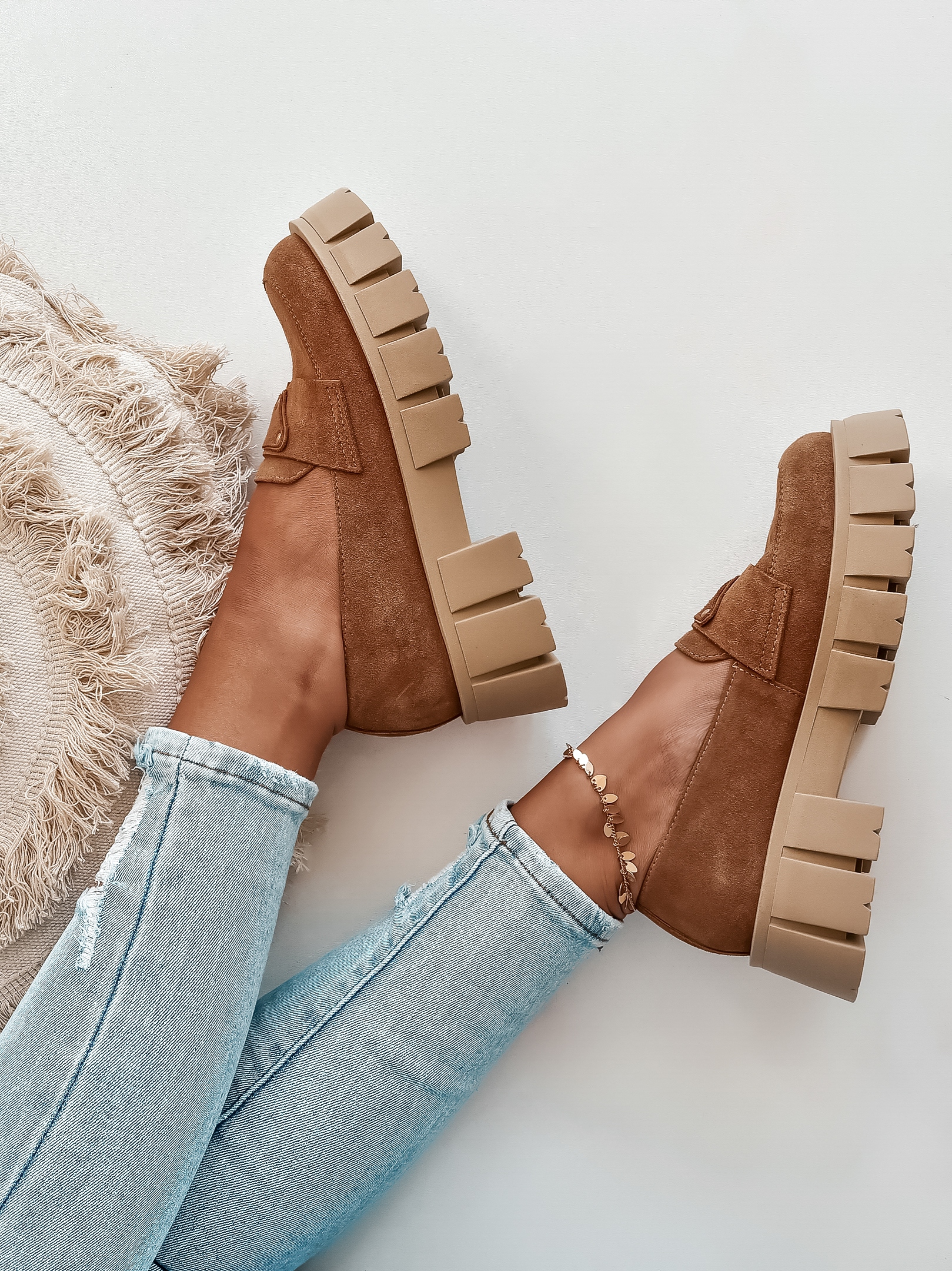 Mokasyny na platformie Elisa karmelowe II Mokasyny na platformie Elisa karmelowe II