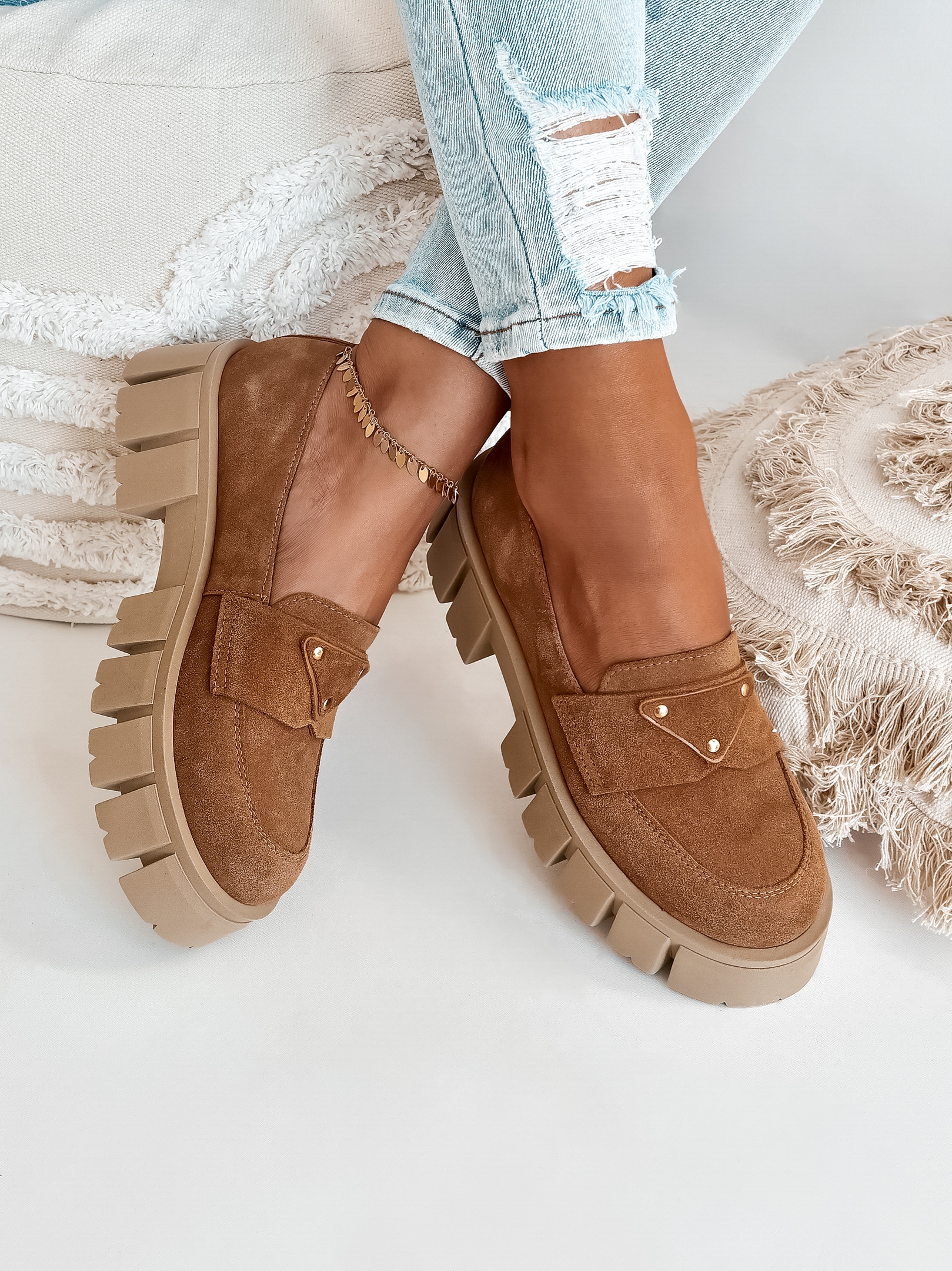 Mokasyny na platformie Elisa karmelowe II Mokasyny na platformie Elisa karmelowe II