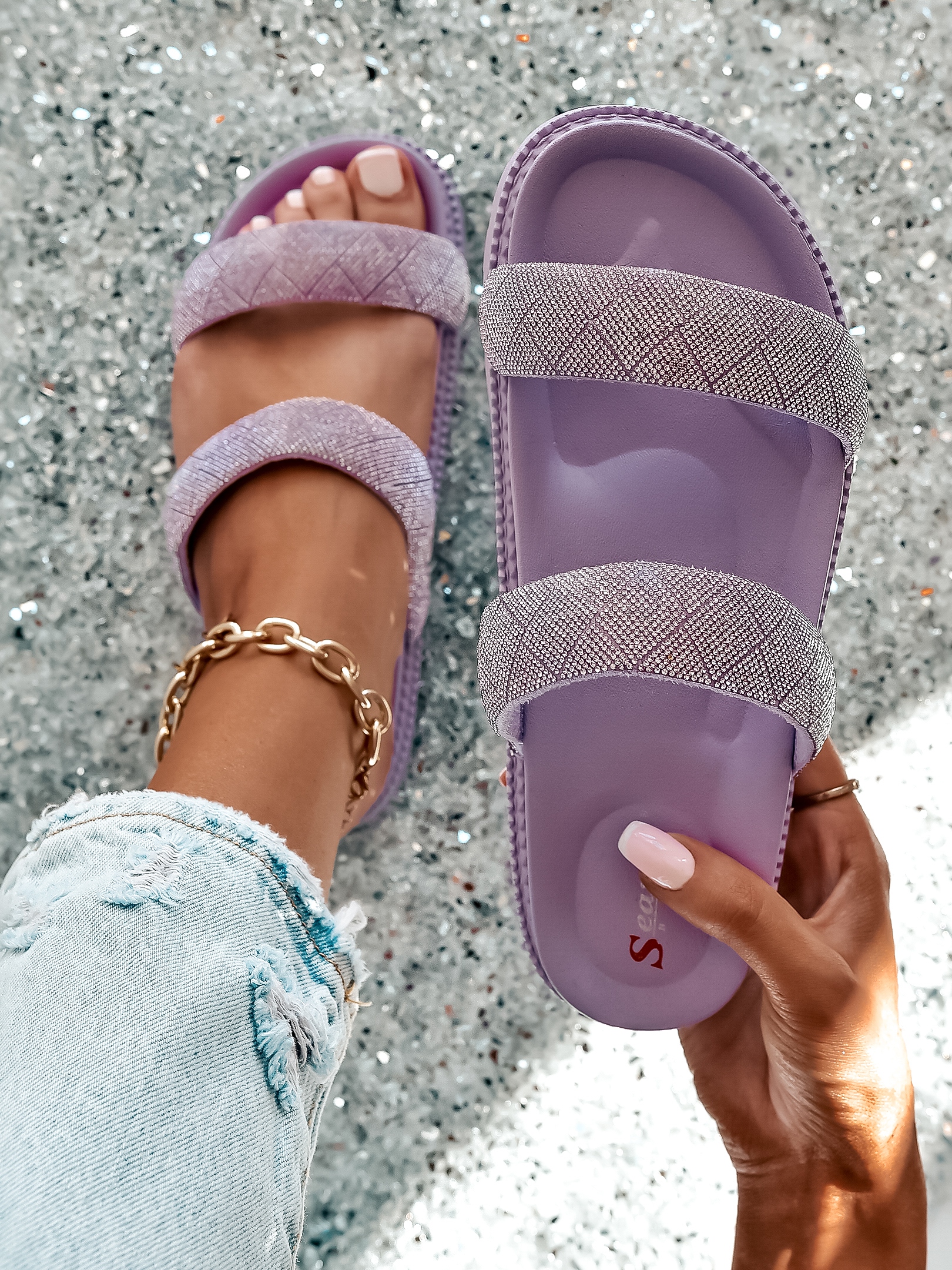 Klapki profilowane Madam Putti lila