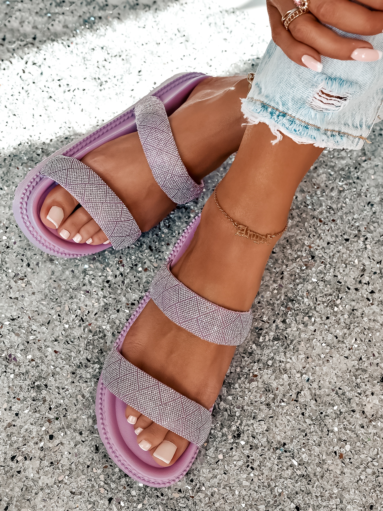 Klapki profilowane Madam Putti lila