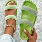 Klapki profilowane Madam Putti limonka