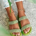 Klapki profilowane Madam Putti limonka