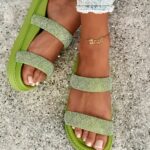 Klapki profilowane Madam Putti limonka