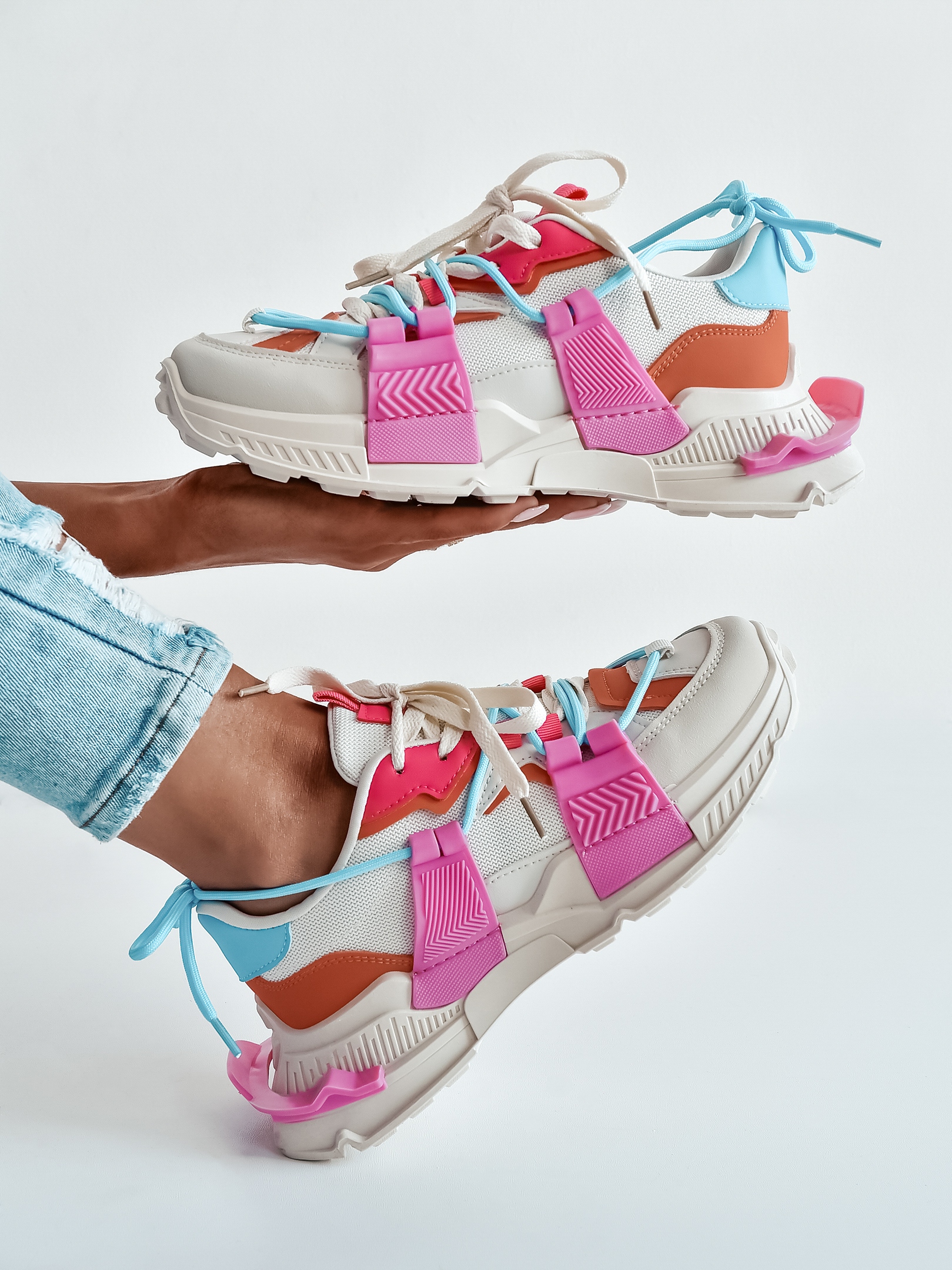 -wyprzedane-Buty sportowe Madam FeelGood multi różowe