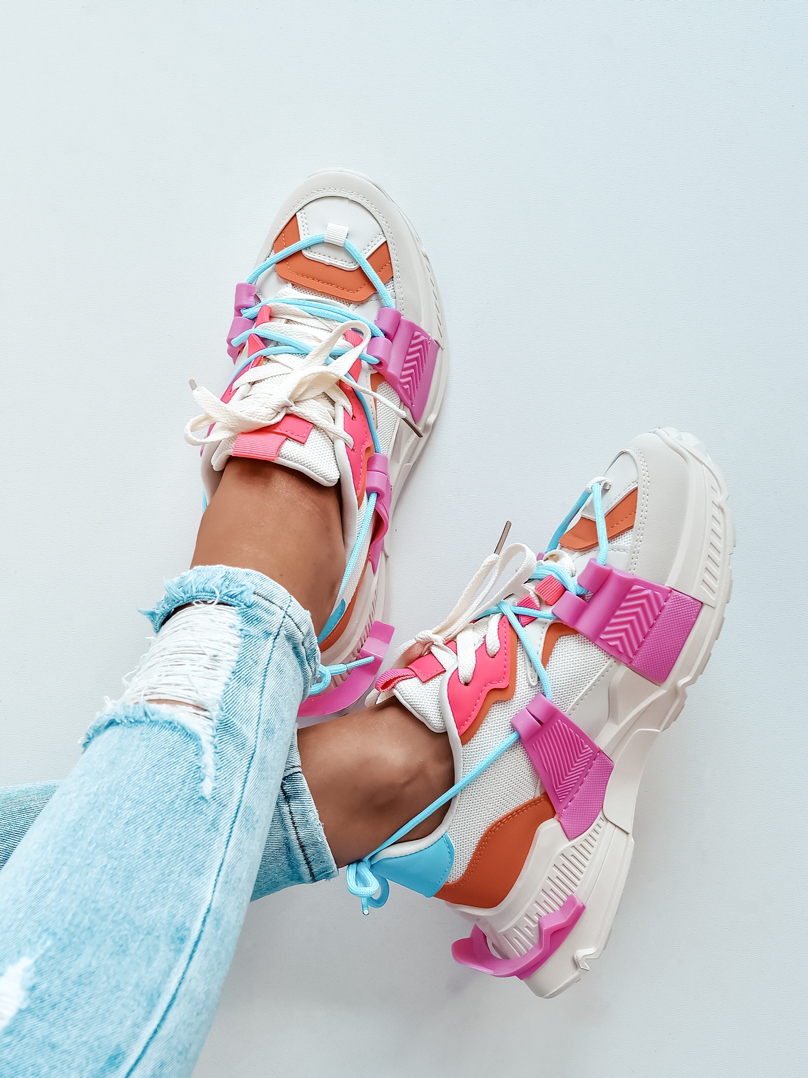 -wyprzedane-Buty sportowe Madam FeelGood multi różowe