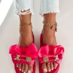 Klapki z misiem Rock Tods fuksja