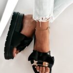 Klapki z misiem Rock Tods czarne