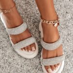 Klapki z błyskotkami Madam Visco białe