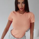 Bluzka klasyczna t-shirt basic Eter Ola Voga łososiowa