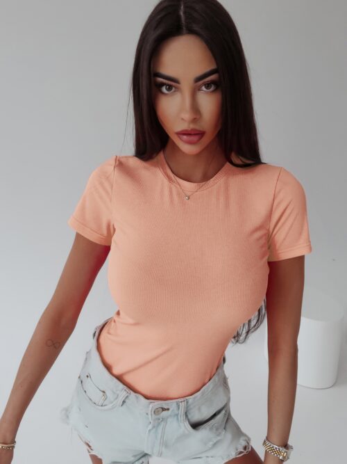 Bluzka klasyczna t-shirt basic Eter Ola Voga łososiowa