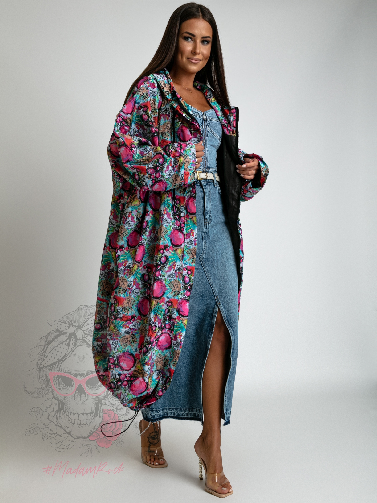 Spódnica jeansowa midi z rozcięciem Australia niebieska