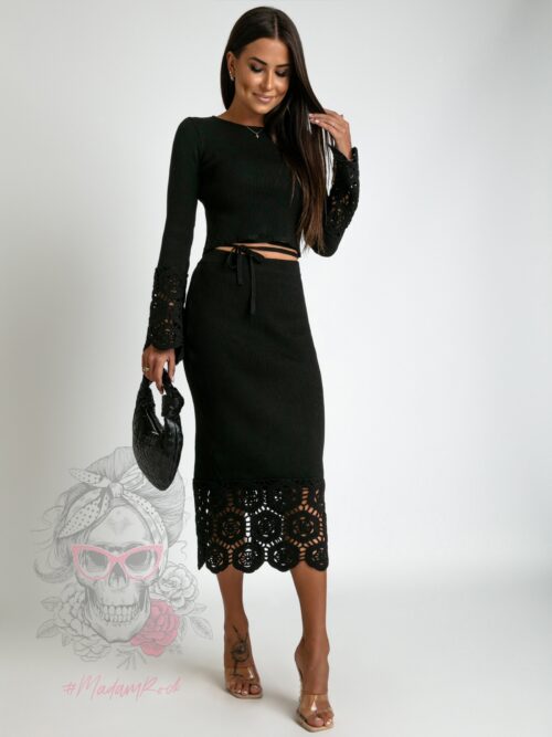 Komplet prążkowany Gefis czarny