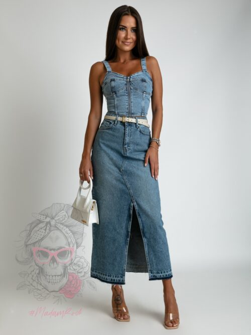 Gorset jeansowy Hixi niebieski