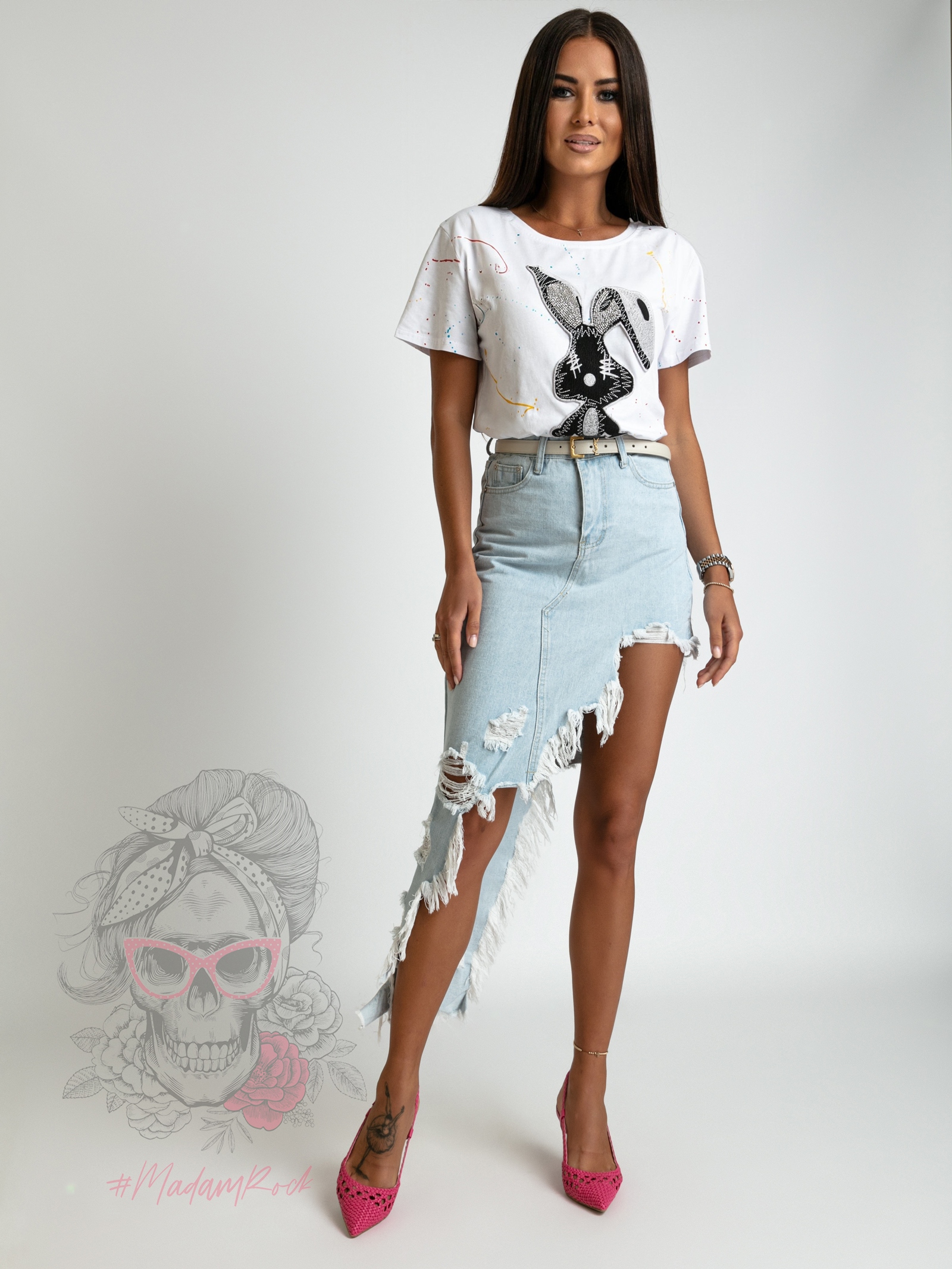 T-shirt z królikiem Buns biały T-shirt z królikiem Buns biały