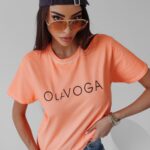 T-shirt bawełniany Dois Ola Voga neonowy pomarańcz