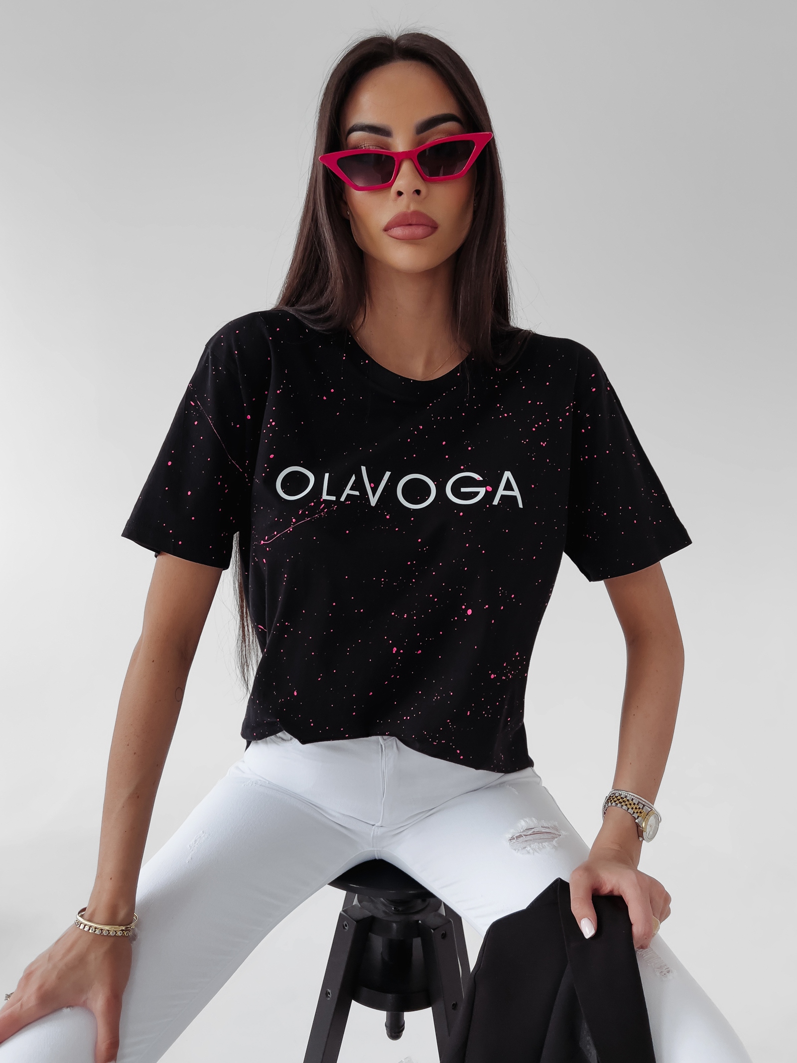 T-shirt regular fit Cadi Ola Voga czarny